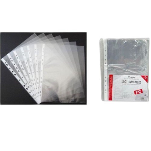 Fundas Plásticas Transparentes FC de 11 Perforaciones para Archivador por mayor - Útiles Escolares por mayor