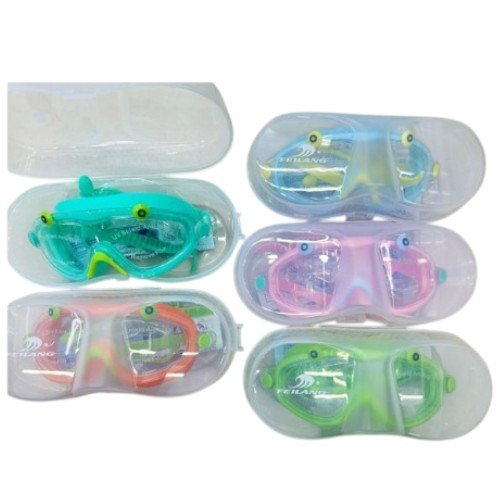 Gafas de Natación de Silicona para Niños con Estuche Rígido - Antiparras Infantiles de Diseño Moderno 1PZA por mayor en Chile