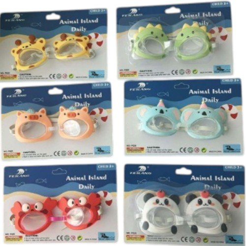 Gafas de Natación Infantiles con Diseños Animados - Antiparras Ajustables para Niños en Blíster 1PZA por mayor en Chile