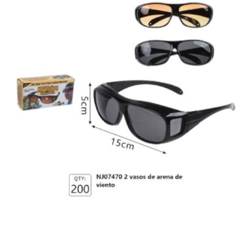 Gafas Protectoras de Visión Nocturna y Protección Contra Viento y Arena 5cm x 15cm  por mayor en Chile