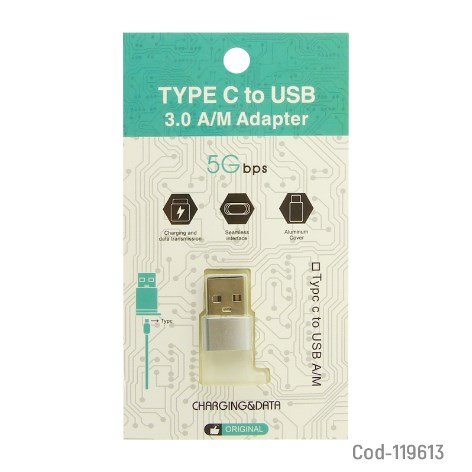 Adaptador Type-C Hembra A USB 3.0 Macho-por-mayor Electronica por mayor