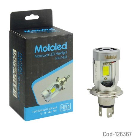 Ampolleta COB LED H-4 Para Moto 2.000Lm, 20W Con Ventilador-por-mayor Electrónica por mayor