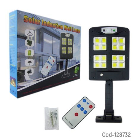Aplique Solar 16 LED COB, PVC, Con Brazo, Sensor Y Control Remoto. En Caja.-por-mayor Electronica por mayor