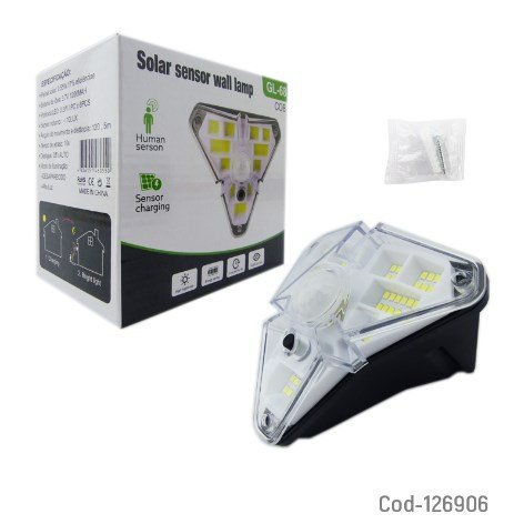 Aplique Solar LED Mini Mod GL-68, Triangular, Con Sensor. En Caja.-por-mayor Electronica por mayor