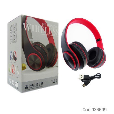 Audifono Bluetooth Mod T-47, De Vincha. Colores En Caja.-por-mayor Electrónica por mayor