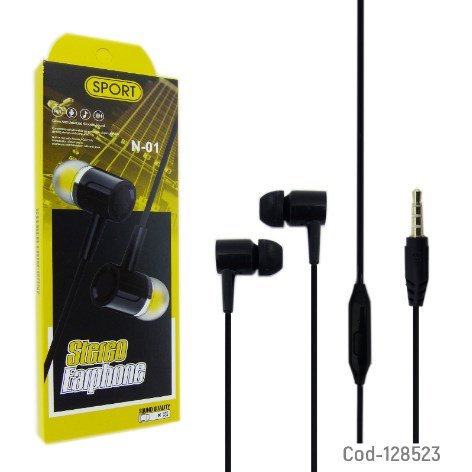 Audífono Con Micrófono, Modelo N-01 Negro-Blanco, En Caja.-por-mayor Electrónica por mayor