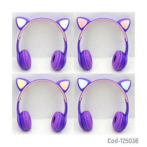 Audifonos Bluetooth, Modelo CAT-Y47, Orejas Con Luz RGB-por-mayor Electrónica por mayor