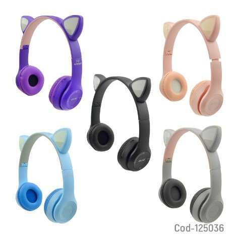 Audifonos Bluetooth, Modelo CAT-Y47, Orejas Con Luz RGB-por-mayor Electrónica por mayor