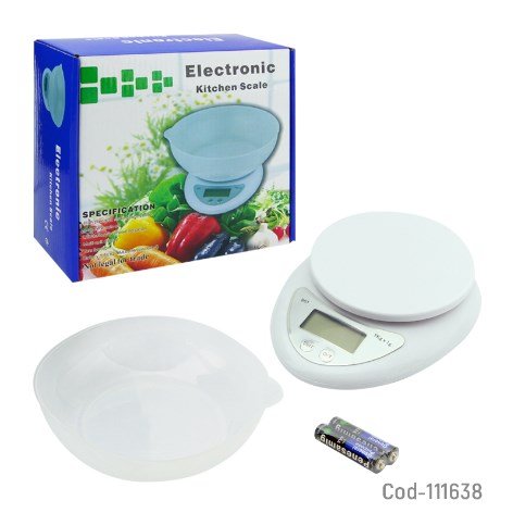 Balanza Digital Para Cocina, Con Recipiente, Hasta 5 Kilos X 1Gr-por-mayor Hogar por mayor