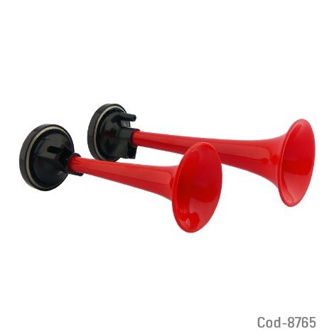 Bocina Para Auto Doble Con Compresor, Roja, En Blister.-por-mayor Electrónica por mayor