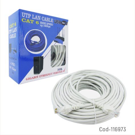Cable De Red De 30 Metros, Categoría 6E. Alta Calidad. En Caja. 2 Colores.-por-mayor Electrónica por mayor