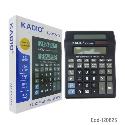 Calculadora Doble Visor, De 12 Dígitos, Kadio Modelo KD-8122. En Caja.-por-mayor Electrónica por mayor