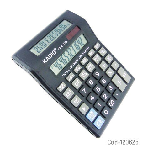 Calculadora Doble Visor, De 12 Dígitos, Kadio Modelo KD-8122. En Caja.-por-mayor Electrónica por mayor