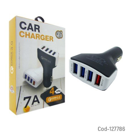 Cargador 4 USB, 7 Amper, 12/24 Volt, 3.0 Carga Rapida. Alta Calidad.-por-mayor Electrónica por mayor