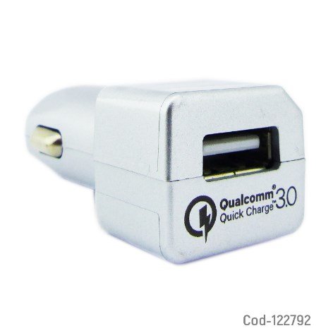 Cargador Duracell Mini 12Volt, 1 USB Quick Charge 3.0, Gris En Caja.-por-mayor Electrónica por mayor