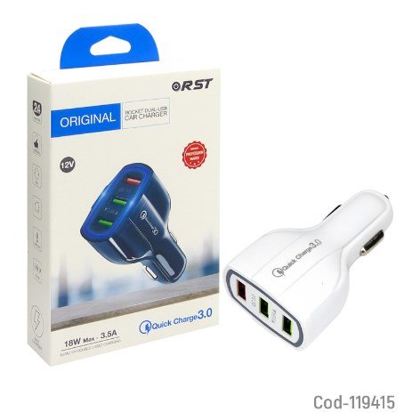 Cargador Triple 3.5A Quick Charge 18Watt, 12Volt-por-mayor Electrónica por mayor