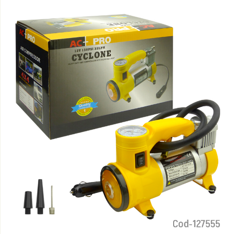 Compresor De Aire Potable, 12V Con Linterna, 150PSI-por-mayor Electrónica por mayor