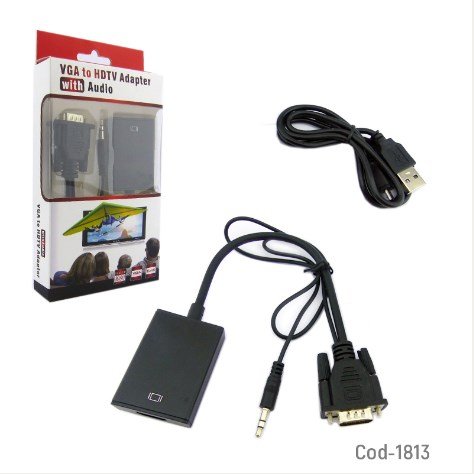 Convertidor De Vídeo VGA A HDMI + Audio, Con Plug 3.5 Estéreo-por-mayor Electronica por mayor