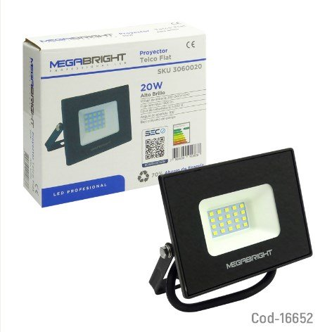 Foco Halogeno LED 20W Megabright Luz Fria, Certificado.-por-mayor Electrónica por mayor