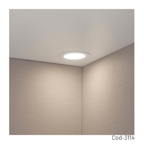 Foco LED Panel De 12 Watt, Embutido, Luz Blanca, Diseño Redondo.-por-mayor Electrónica por mayor