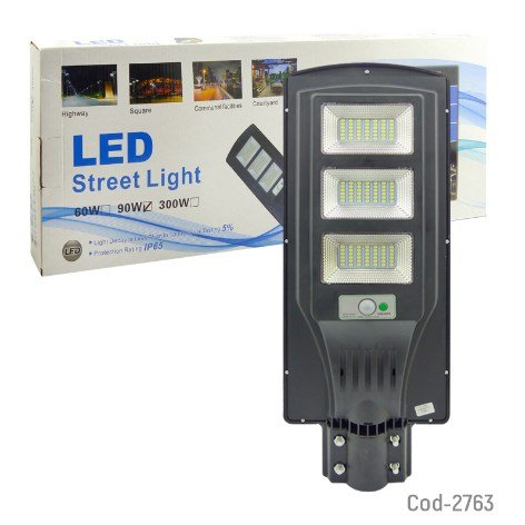 Foco Solar 120 LED, 90Watt Con Sensor, Ideal Para Poste, Con Sensor. En Caja.-por-mayor Electrónica por mayor