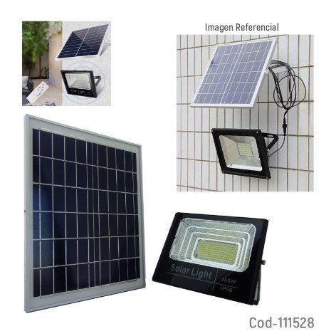 Foco Solar 300 LED, 150Watt, Con Panel Y Control Remoto.-por-mayor Electrónica por mayor