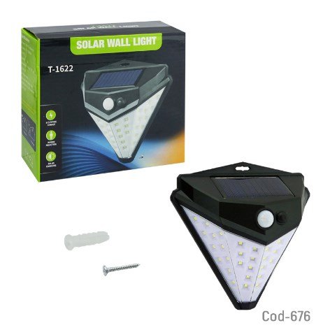 Foco Solar 39 LED Mini, Modelo T-1622 Aplique Pared, Con Sensor. En Caja.-por-mayor Electrónica por mayor