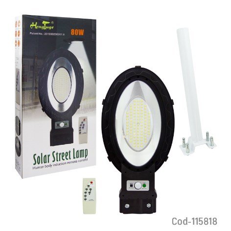 Foco Solar 90LED, 80 Watt, Ovalado, Con Control Y Tubo. En Caja.-por-mayor Electrónica por mayor