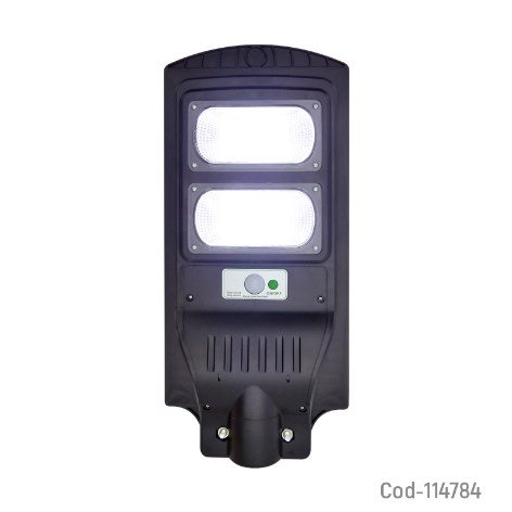 Foco Solar 96 LED Para Poste, 60Watt, 2 Placas LED, PVC, Con Sensor. En Caja.-por-mayor Electrónica por mayor
