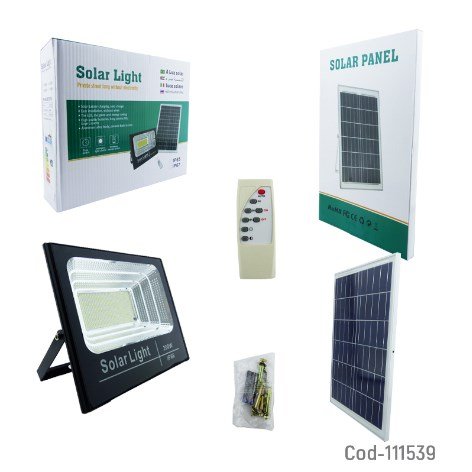 Foco Solar LED 200 Watt, Con Panel Solar, 397 LED, Control Remoto-por-mayor Electrónica por mayor