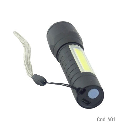 Linterna 1+1 LED Mini Tactica Metalica, Con Zoom, Recargable USB. En Caja.-por-mayor Electrónica por mayor