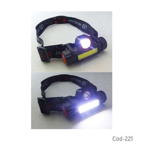 Linterna Minero 1 LED +1 LED COB, Con Iman, Recargable Por USB-por-mayor Electrónica por mayor