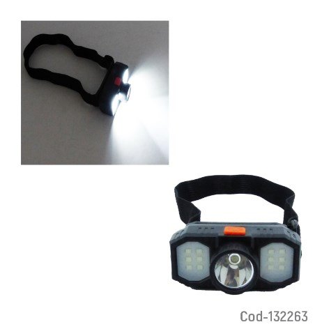 Linterna Minero De 1 LED + 12 COB Recargable Por USB.-por-mayor Electronica por mayor