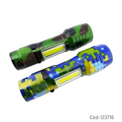 Linterna Mini, LED COB, Recarga Por USB. Con Diseño Camuflaje.-por-mayor Electrónica por mayor
