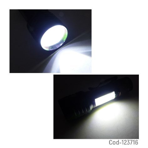 Linterna Mini, LED COB, Recarga Por USB. Con Diseño Camuflaje.-por-mayor Electrónica por mayor