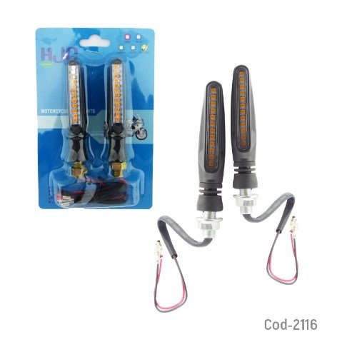 Luces Intermitentes Para Moto, 12 LED, Luz Ambar Con Movimiento. Set X 2 Unidades.-por-mayor Electrónica por mayor