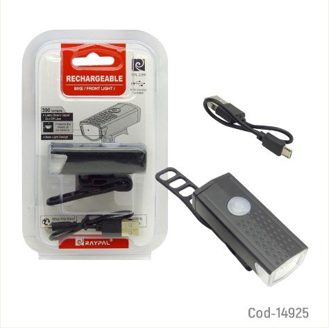 Luz LED Delantera Recargable, Para Bicicleta. En Blister.-por-mayor Electrónica por mayor