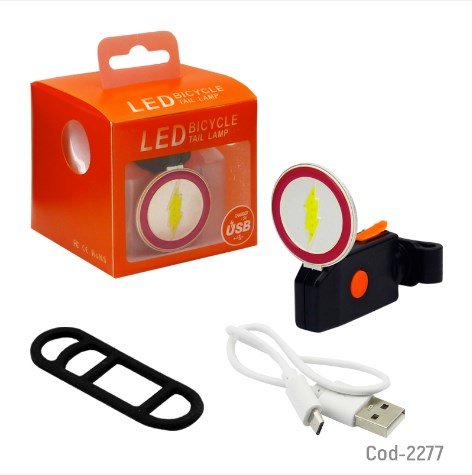 Luz LED Recargable Con Diseños, Para Bicicleta. En Caja.-por-mayor Electronica por mayor