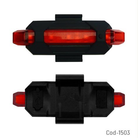Luz Roja 5 LED Recargable USB, Luz Trasera Para Bicicleta. En Blister.-por-mayor Electronica por mayor