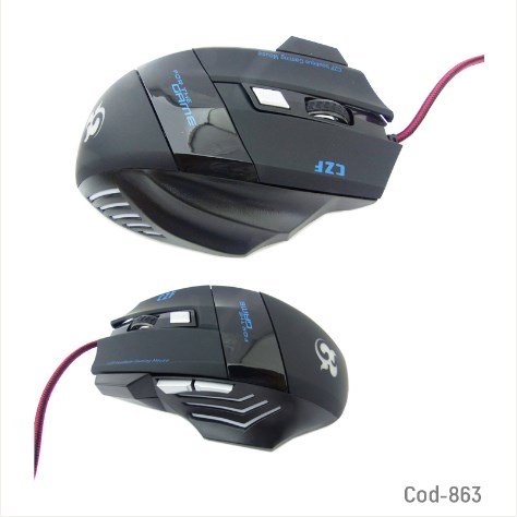 Mouse Gamer T-6 Con Luz, 6 Botones, Cable USB Tipo Soga, Con Filtro.-por-mayor Electrónica por mayor