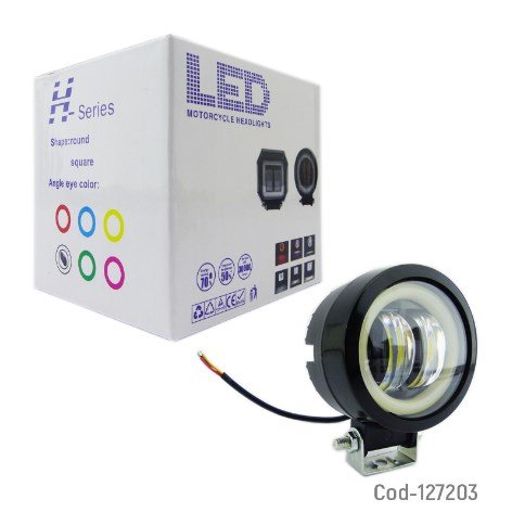 Neblinero LED Para Moto, 2 LED + Aro Redondo, Disponible En Aro Ambar O Blanco.-por-mayor Electrónica por mayor