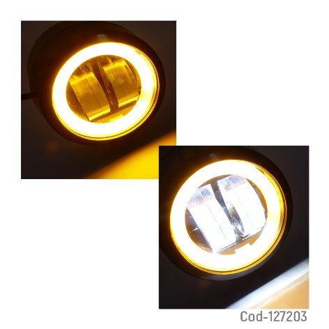 Neblinero LED Para Moto, 2 LED + Aro Redondo, Disponible En Aro Ambar O Blanco.-por-mayor Electrónica por mayor