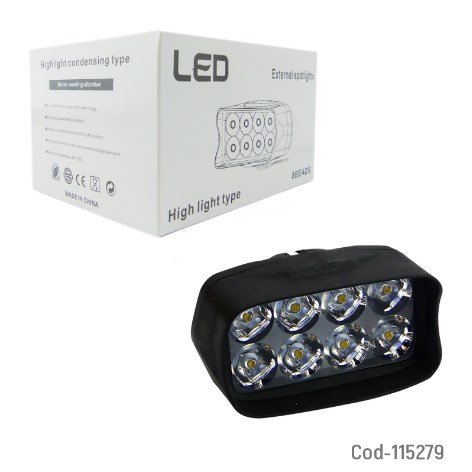 Neblinero LED Para Moto, 8 LED, 12Volt. En Caja.-por-mayor Electrónica por mayor