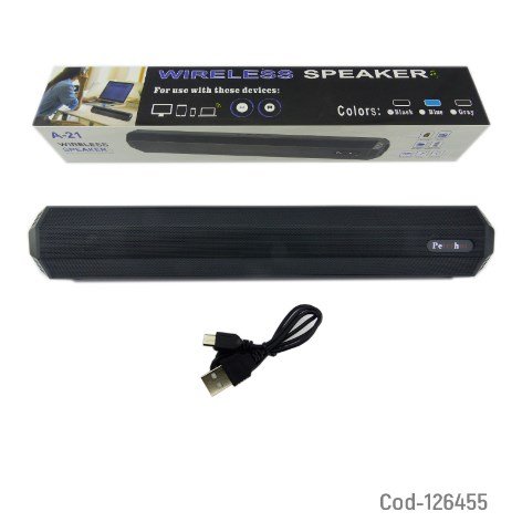 Parlante Recargable Bluetooth, Modelo A-21, Sound Bar, USB, TF, Aux. En Caja.-por-mayor Electrónica por mayor