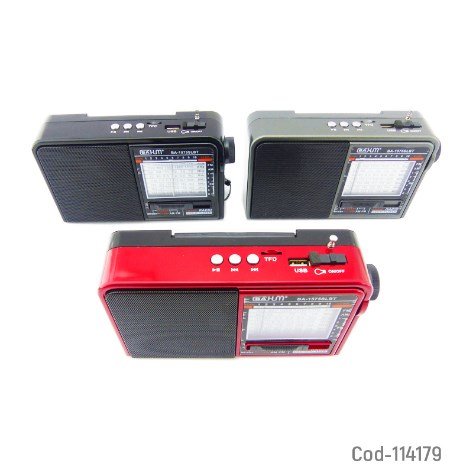 Radio Multibanda Solar+Ampolleta, BAHM BA-1576 USB-TF. En Caja.-por-mayor Electrónica por mayor