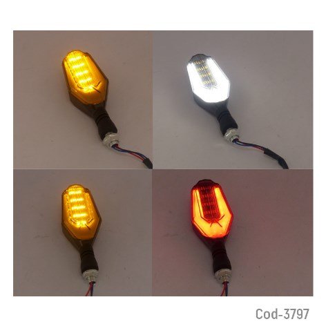 Set De 2 Luces Intermitentes Duo Color Para Moto, 10 LED-por-mayor Electrónica por mayor