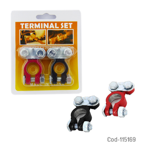 Terminal Para Batería De Auto, X 2 Piezas. En Blister-por-mayor Electrónica por mayor