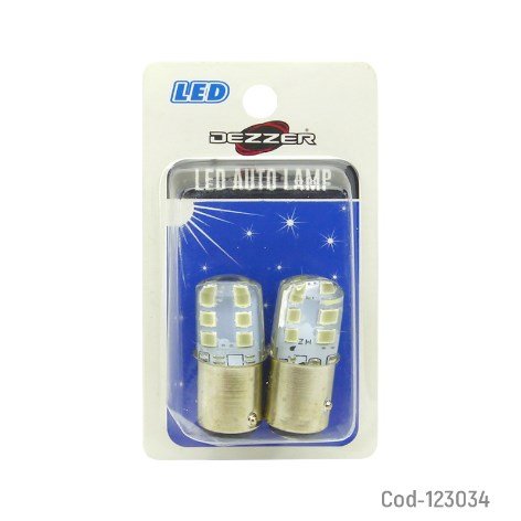 X2 Ampolletas De 12 LED Y 2 Contactos, 24Volt, Luz Blanca Fija, Dezzer-por-mayor Electrónica por mayor