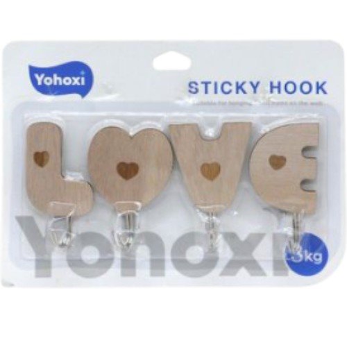 Ganchos de Pared Autoadhesivos Diseño con Acabado Tipo Madera - Soporte 3 kg por mayor - Hogar por mayor