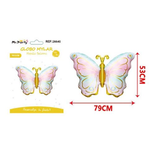 GLOBO MYLAR MARIPOSA ELEGANTE por mayor - Cotillon por mayor